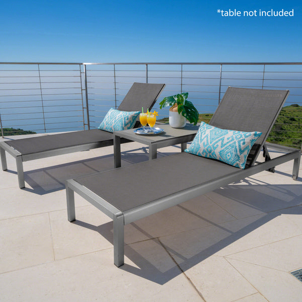 English Elm Christopher Knight Home® - Cape Coral Chaise Lounge Set Of 2 - Modern, Durable & Comfortable For Outdoor Relaxation Spaces 57592.00GRYMP2
