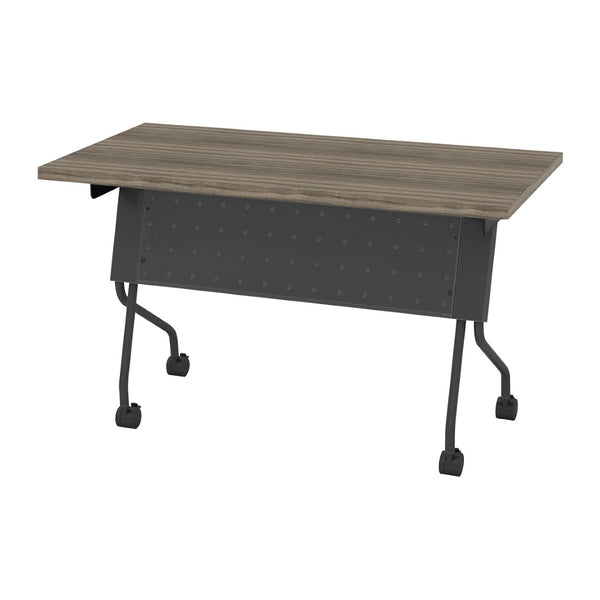 OSP Home Furnishings 4' Flip Top Nesting Training Table Commercial Grade Laminate Top with Locking Casters 4' Titanium 84224TU