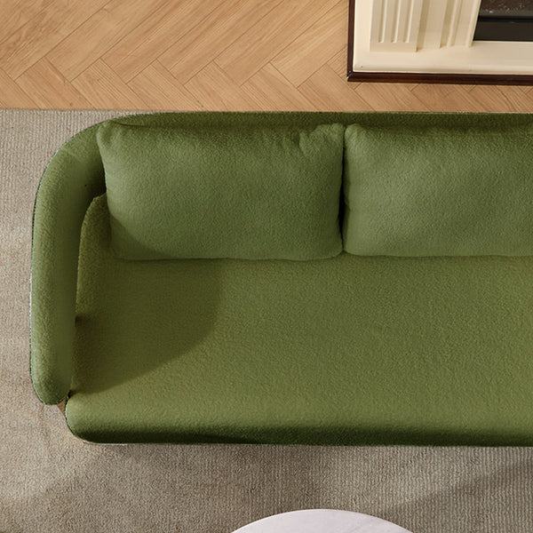 English Elm TS Modern decorative chair with teddy fleece upholstery, ergonomic sponge cushion and gold legs for luxe comfort and style Green W2311P364624