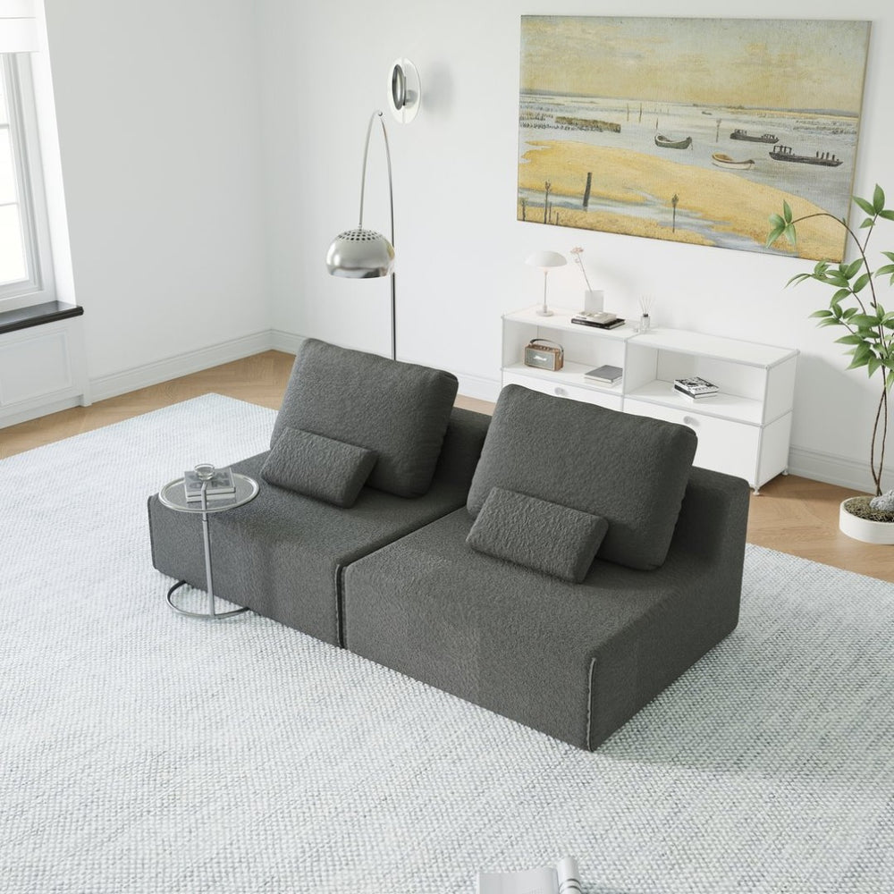 English Elm Oversized Modular Sectional Sofa - Luxurious Boucle Couch Set, Customizable Design For Ultimate Comfort W3361S00010-GIGA