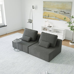 English Elm Oversized Modular Sectional Sofa - Luxurious Boucle Couch Set, Customizable Design For Ultimate Comfort W3361S00010-GIGA