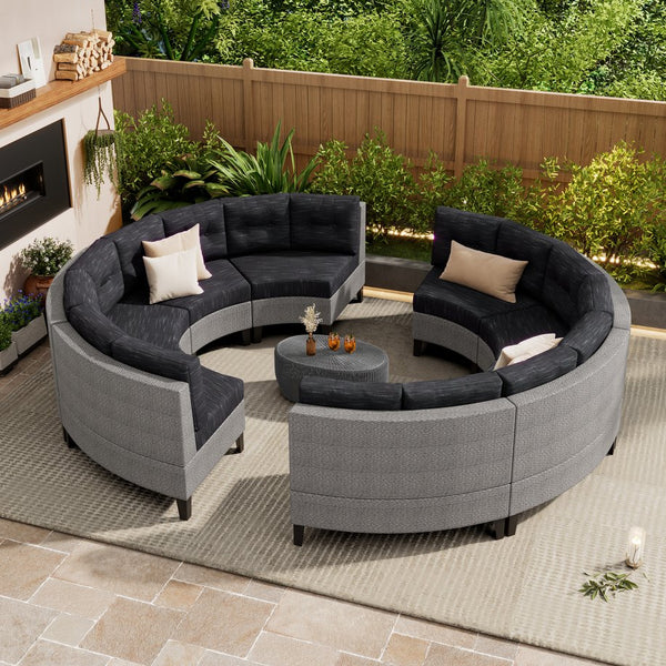 English Elm Christopher Knight Home® - Pema Modular Outdoor Sectional Sofa Set – 8-Piece Comfort For Patios, Decks, And Poolside Relaxing N757592638BK