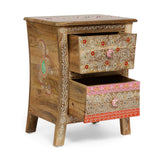 Christopher Knight Home® - Noble House - Fullen Handcrafted Boho 2 Drawer Mango Wood Nightstand