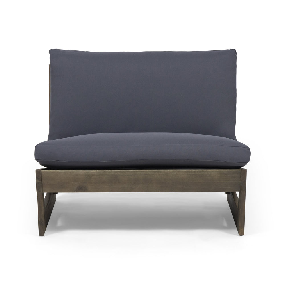 English Elm Christopher Knight Home® - SHERWOOD Club Chair with Acacia Wood Frame, Weather-Resistant Outdoor Lounge Seating with Cushions DARK GREY 64867.00DGRYMP1
