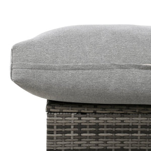 English Elm U_style Outdoor U-shaped Sectional with Iron Frame and Ultra Thick Foam Patio Seating WY000478AAE