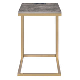 OSP Home Furnishings Norwich C-Table  Brown / Gold