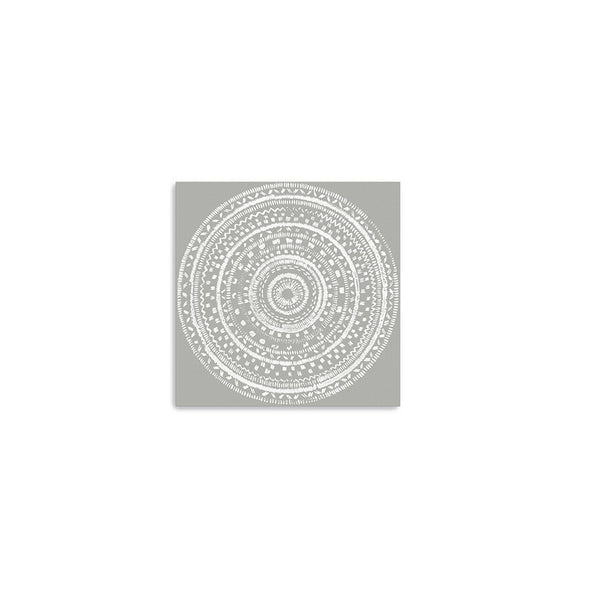 Homeroots Boho White Mandala Unframed Print Wall Art  Polyester 399001