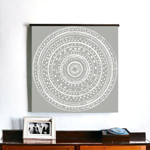 Homeroots Boho White Mandala Unframed Print Wall Art  Polyester 399001