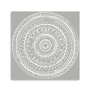 Homeroots Boho White Mandala Unframed Print Wall Art  Polyester 399002