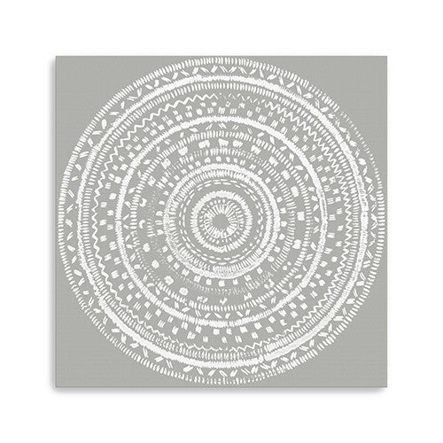 Homeroots Boho White Mandala Unframed Print Wall Art  Polyester 399002
