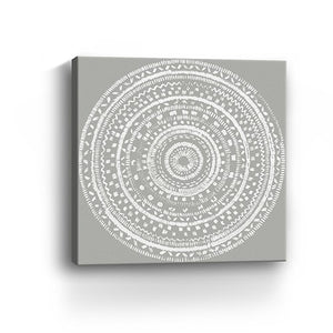 Homeroots Boho White Mandala Unframed Print Wall Art  Polyester 399002