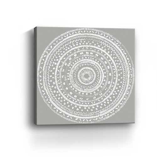Homeroots Boho White Mandala Unframed Print Wall Art  Polyester 399002