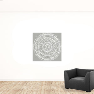 Homeroots Boho White Mandala Unframed Print Wall Art  Polyester 399003