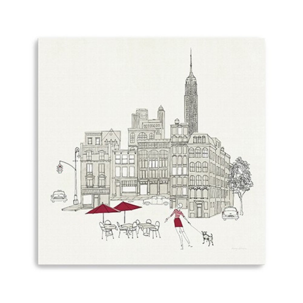 HomeRoots Nyc Café-Inspired Unframed Canvas Print Wall Art - Modern Urban Flair for Any Room Décor 40"x40" 399009