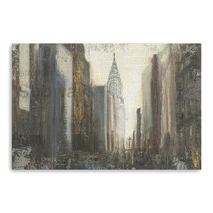 Homeroots Nyc Urban Street Scene Unframed Print Wall Art  Polyester 399010