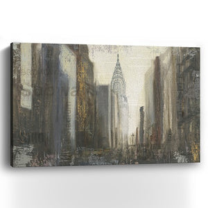 Homeroots Nyc Urban Street Scene Unframed Print Wall Art  Polyester 399010
