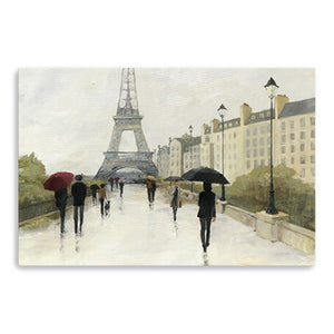 HomeRoots Parisian Rainy Day Canvas Print – Chic Wall Art with Timeless Charm for Stylish Home Décor 24"x36" 399017