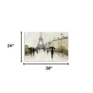HomeRoots Parisian Rainy Day Canvas Print – Chic Wall Art with Timeless Charm for Stylish Home Décor 24"x36" 399017