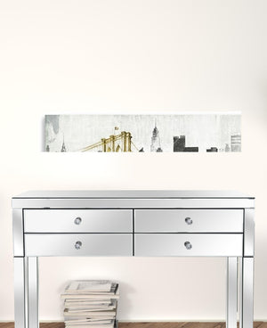HomeRoots Nyc Golden Bridge Skyline Canvas Print – Stunning Wall Art for Modern Home Decor & Offices 20"x40" 399022