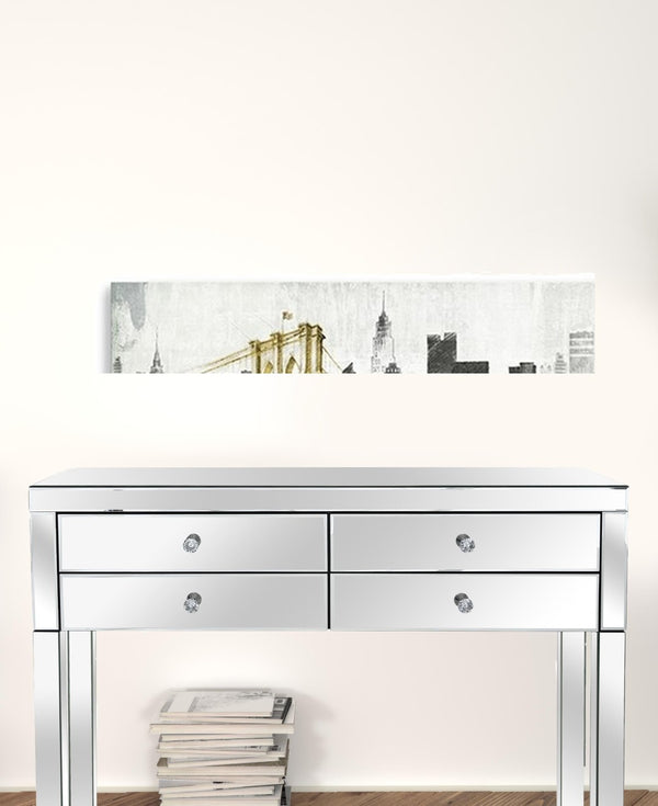 HomeRoots Nyc Golden Bridge Skyline Canvas Print – Stunning Wall Art for Modern Home Decor & Offices 20"x40" 399022