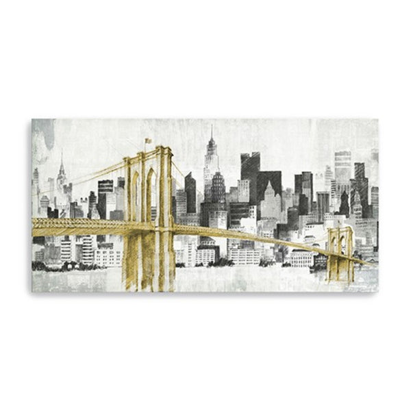 HomeRoots Nyc Golden Bridge Skyline Canvas Print – Stunning Wall Art for Modern Home Decor & Offices 30"x60" 399023