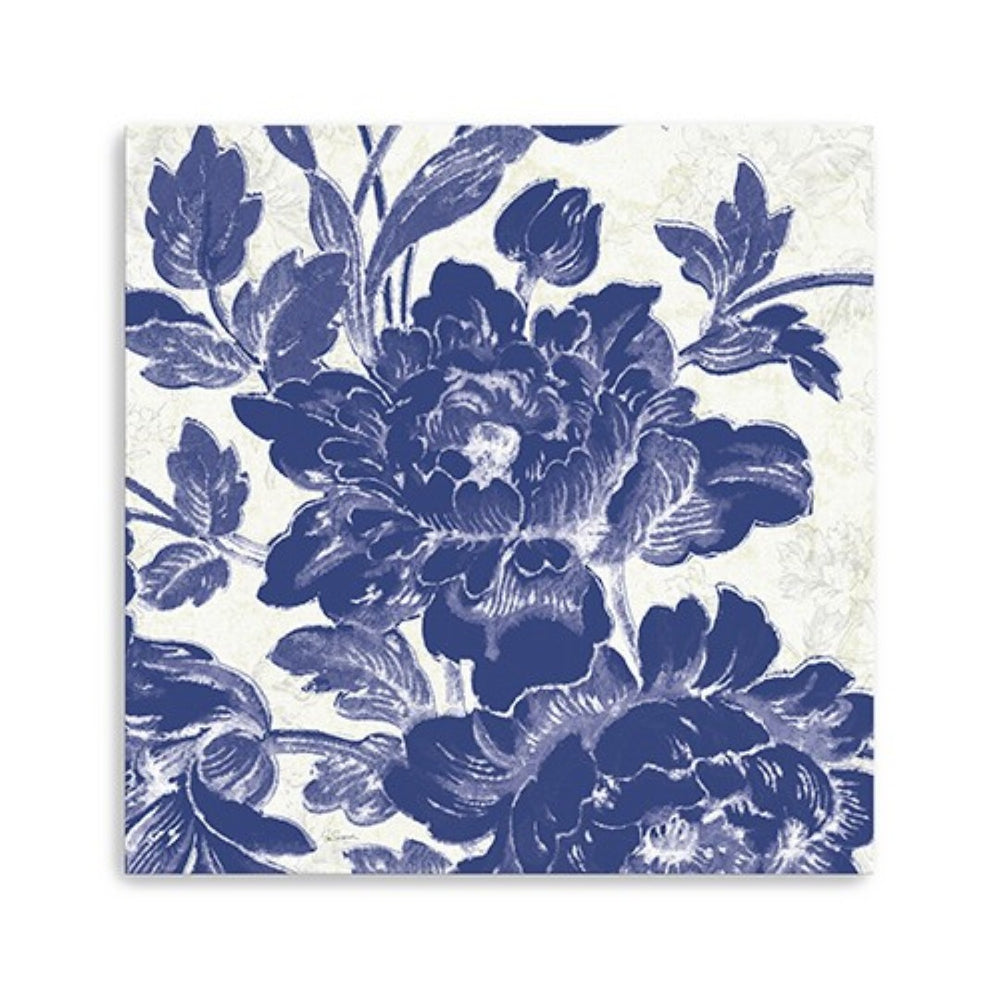 HomeRoots Blue Roses Canvas Wall Art - Timeless Floral Print for Modern Home Decor, Durable & Gallery-Ready 20"x20" 399027