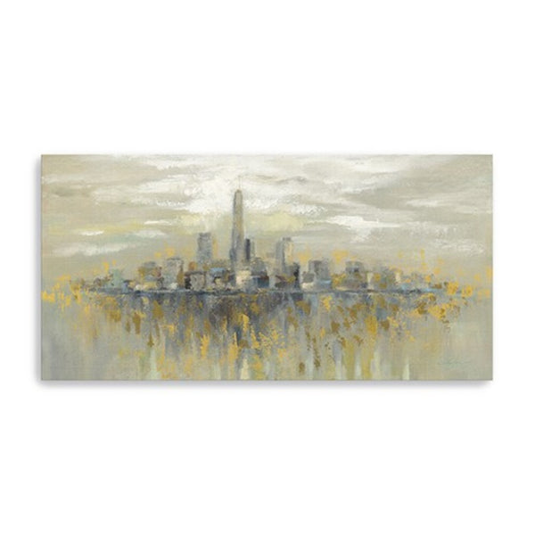HomeRoots Artistic Manhattan Skyline Canvas Print - Modern Wall Art for Contemporary Home Decor & Offices 20"x40" 399031