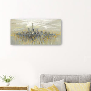 HomeRoots Artistic Manhattan Skyline Canvas Print - Modern Wall Art for Contemporary Home Decor & Offices 20"x40" 399031