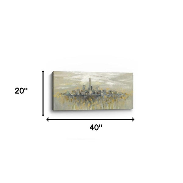 HomeRoots Artistic Manhattan Skyline Canvas Print - Modern Wall Art for Contemporary Home Decor & Offices 20"x40" 399031