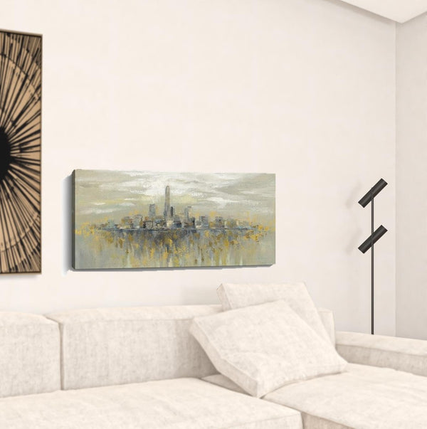 HomeRoots Artistic Manhattan Skyline Canvas Print - Modern Wall Art for Contemporary Home Decor & Offices 20"x40" 399031