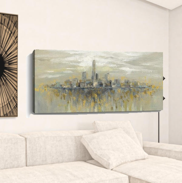 HomeRoots Artistic Manhattan Skyline Canvas Print - Modern Wall Art for Contemporary Home Decor & Offices 30"x60" 399032