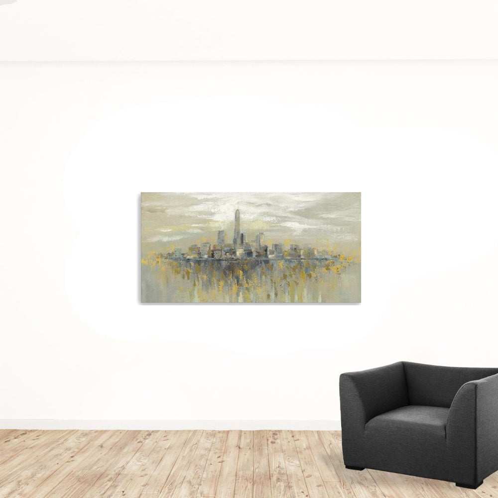 HomeRoots Artistic Manhattan Skyline Canvas Print - Modern Wall Art for Contemporary Home Decor & Offices 30"x60" 399032