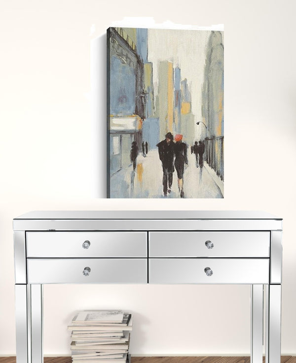 HomeRoots 30" Urban Watercolor Cityscape Canvas Wall Art – Vibrant, Ready to Hang, Modern Home Decor 24"x30" 399034