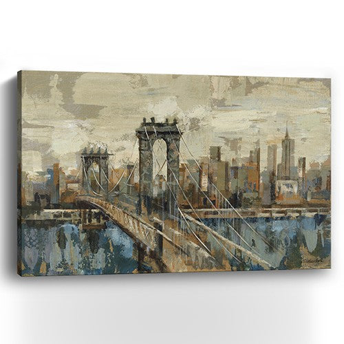 Homeroots Vintage Inspired Nyc City Skyline Unframed Print Wall Art  Polyester 399037