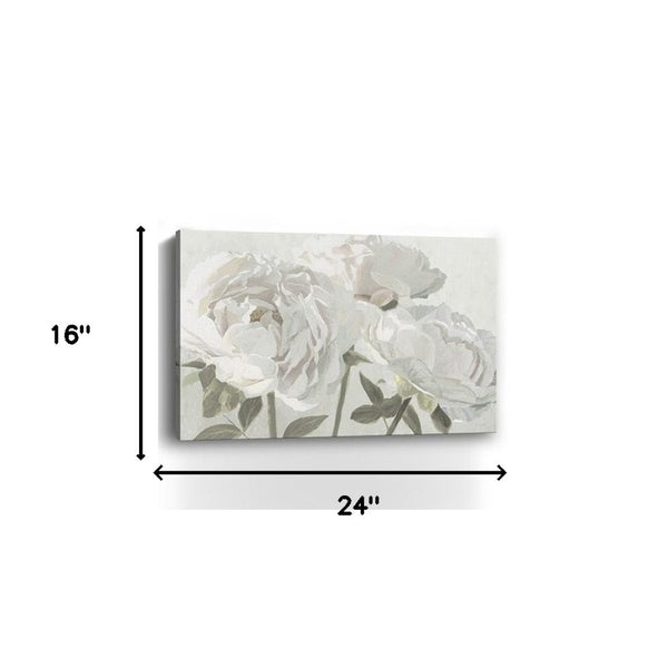 HomeRoots Neutral Flowers In Bloom Canvas Print - Elegant Unframed Wall Art for Modern Home Décor 16"x24" 399048