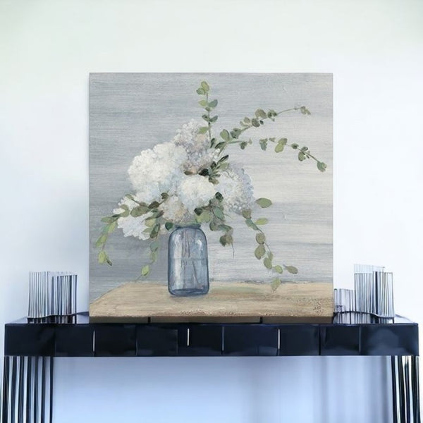 HomeRoots Sweet Serene Flower Bouquet Canvas Art - Gallery-Wrapped Wall Décor for Modern & Classic Spaces 20"x20" 399051