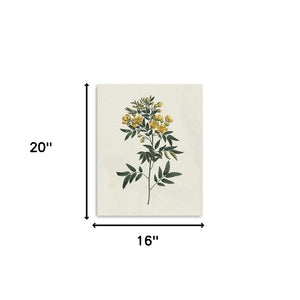 Homeroots Singular Yellow Blossom Branch Unframed Print Wall Art  Polyester 399054
