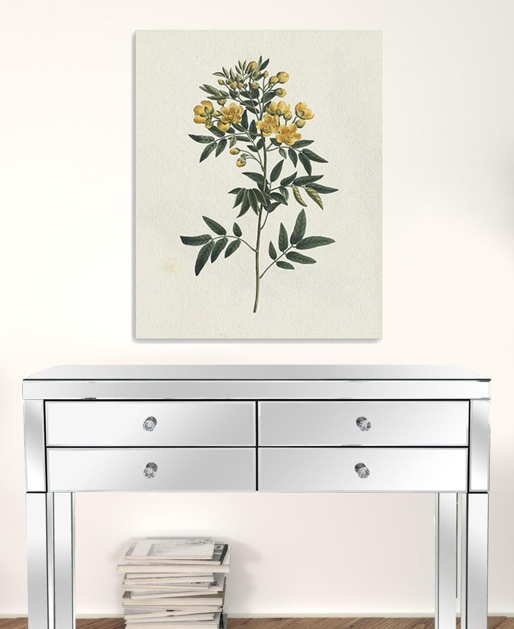 HomeRoots Singular Yellow Blossom Branch Canvas Print - Elegant Wall Art for Modern Home Décor and Serenity 24"x30" 399055