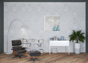 Homeroots White Spring Flowers Unframed Print Wall Art  Polyester 399062