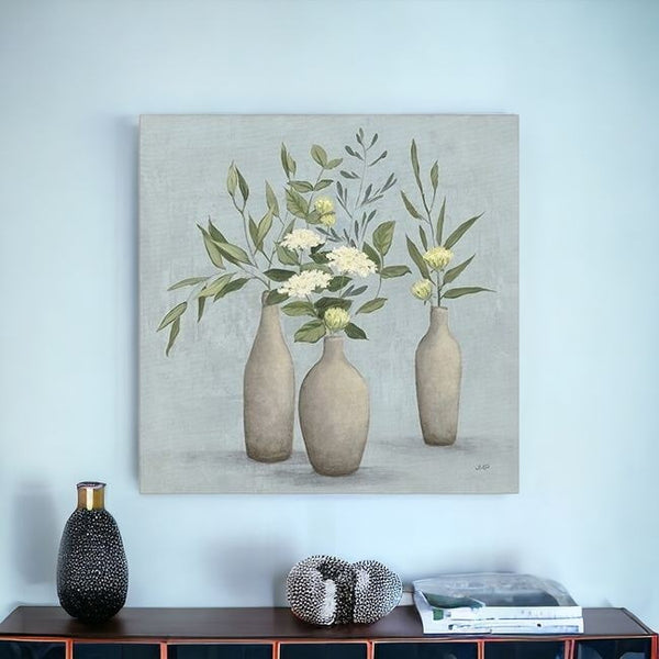Homeroots Bohemian Flowers In Ceramic Vases Unframed Print Wall Art  Polyester 399066