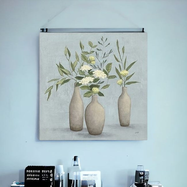 Homeroots Bohemian Flowers In Ceramic Vases Unframed Print Wall Art  Polyester 399067