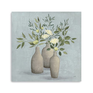 Homeroots Pretty Bohemian Flowers In Ceramic Vases Unframed Print Wall Art  Polyester 399069