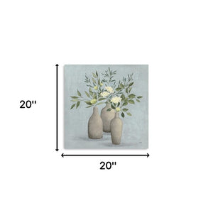 Homeroots Pretty Bohemian Flowers In Ceramic Vases Unframed Print Wall Art  Polyester 399069