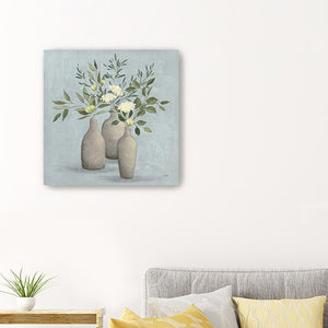 Homeroots Pretty Bohemian Flowers In Ceramic Vases Unframed Print Wall Art  Polyester 399070