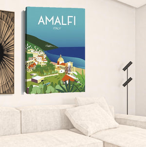 Homeroots Vibrant Amalfi Coast Unframed Print Wall Art  Polyester 399080