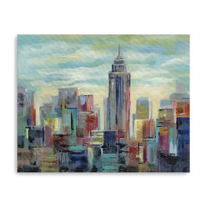 Homeroots 20" X 16" Vibrant Nyc Skyline Canvas Wall Art  Polyester 399090