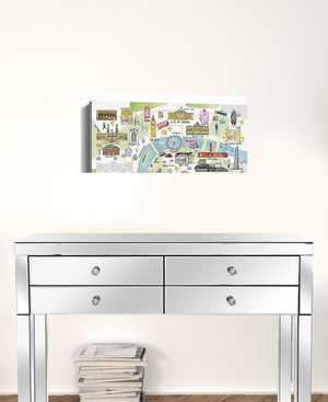 Homeroots Fun Illustrated London Map Unframed Print Wall Art  Polyester 399097