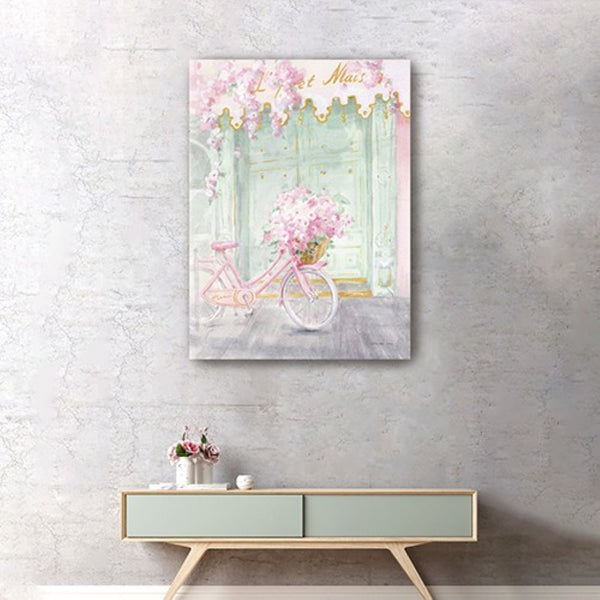 HomeRoots Pretty Pastel Pink Paris Canvas Print - Chic Wall Art for Modern Spaces with Timeless Elegance 18"x24" 399106