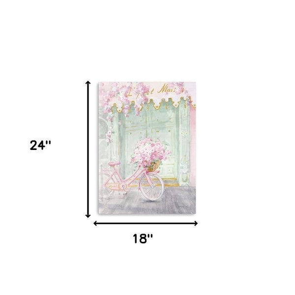 HomeRoots Pretty Pastel Pink Paris Canvas Print - Chic Wall Art for Modern Spaces with Timeless Elegance 18"x24" 399106