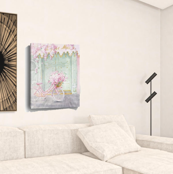 HomeRoots Pretty Pastel Pink Paris Canvas Print - Chic Wall Art for Modern Spaces with Timeless Elegance 24"x32" 399107